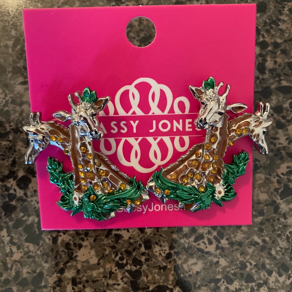 Sassy Jones Samba Studs Floral Giraffe